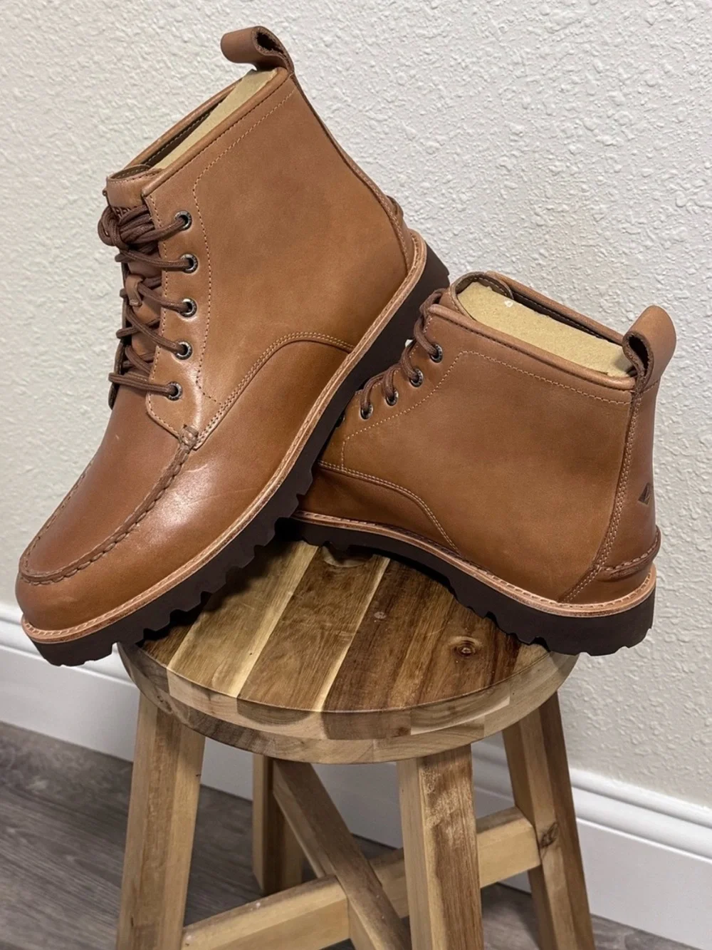 Sperry Newton Moc Toe Leather Boots Tan Bronzer Mens UK 11  display picture 3